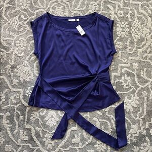 Deep Blue Satin Blouse